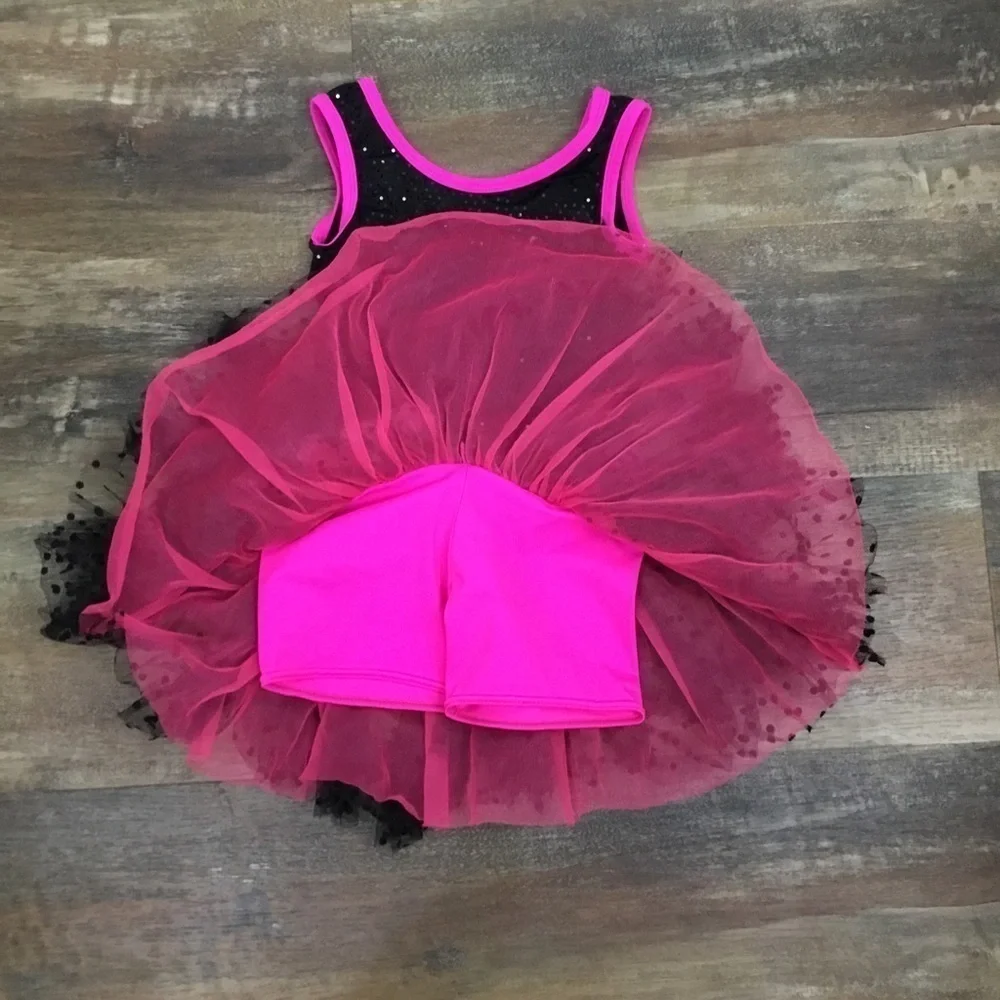 WEISSMAN Size IC (7/8 ) Black/Pink Lace Dance Costume!